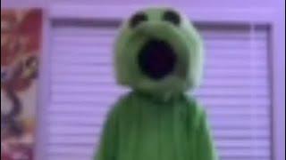 a guy dancing in a peashooter costume 1 minute