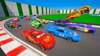 Cars Legends on the Bake and Shark Track Lightning McQueen, The King, Cruz, and Chick Hicks Race