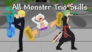 All Monster Trio Skills in Sticknodes (One Piece)