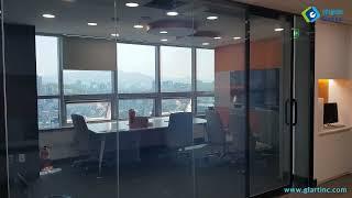 역삼동 금융회사 회의실에 설치한 Switchable glass, 미라클글라스, 스마트글라스, 매직글라스, PDLC  / Glart Inc. / (주)글라트
