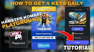 GET 4 KEYS DAILY! HAMSTER KOMBAT PLAYGROUND (BIKE RIDE RACING) TUTORIAL | HAMSTER KOMBAT CODE KEYS