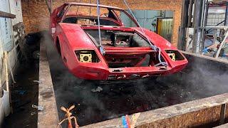 Chemical Dipping a 1972 De Tomaso Pantera to remove all the  paint and rust