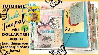 JUNK JOURNAL TUTORIAL WITH DOLLAR TREE SUPPLIES  | START TO FINISH 