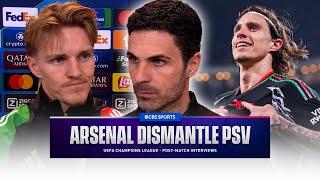 "Be HUMBLE" Arteta preaches after Arsenal's RECORD-BREAKING win over PSV  | CBS Sports Golazo