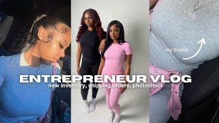 Entrepreneur vlog: my first loungewear drop, unboxing inventory, shipping orders, photoshoot + more