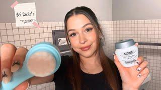 ASMR $5 skincare facial in school bathroom 