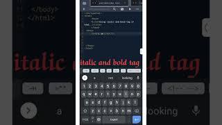 Use of italic and bold tag in html || 2 tag in 1 time #html