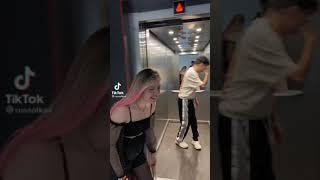Russian girl elevator prank VIDEO  CRAZY moment tiktok meme #shorts @Bugworkout