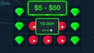 $5 Dollars To $50 Dollars Challenge On Mines! (Stake)