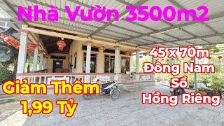 Bán Căn Nhà Vườn Cây Ăn Trái 3500m2 - Có 2500m2 Full Thổ Cư - Sổ Hồng Riêng - Ao Cá - Đường Ôtô