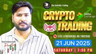 21 JUNE Crypto live trading , bitcoin live trading #deltaexchange #btc#cryptolivetrading #trading