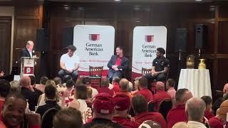 Indiana football: Curt Cignetti, Aiden Fisher, Elijah Sarratt speak at Huber’s Winery