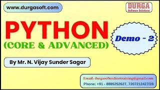 PYTHON tutorials || Demo - 2 || by Mr. N. Vijay Sunder Sagar On 11-09-2024 @7AM IST