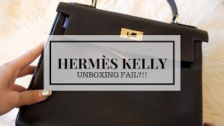 HERMES BLACK BOX KELLY 28 UNBOXING FAIL | MOD SHOTS | CLOSE UP | CRACKED BOX LEATHER | Cherry Tung