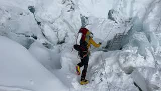 Mark Pattison Battling Huge Ice Blocks in the Khumbu Ice Field