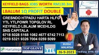 Daily #KLSE #BURSA UPDATE - 26-9-2024 KEYFIELD BAGS JOBS WORTH RM130.3mLBALUM 1Q PROFIT DOUBLE