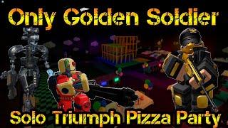 Only Rebalanced Golden Soldier Solo Triumph Pizza Party Roblox Tower Defense Simulator