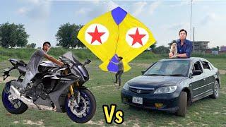 Kite & Havey Bike Vs Car Drag Race | 🪁