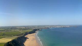 4K England, Cornwall, Landing at Newquay Airport in May