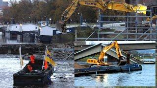 Update : Arbeiten an der Carolabrücke  und Baggerarbeiten in der Elbe! #Dresden