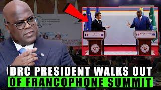 DR Congo President Tshisekedi Embarrasses Macron By Walking Out Of Francophone Summit!