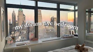 my dream nyc bedroom  aesthetic + decorating, organizing skincare