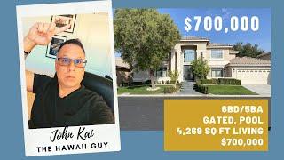 $700,000 for a 4,269 sq ft, 6 BD, 5BA Gated Pool Home in Las Vegas!!!