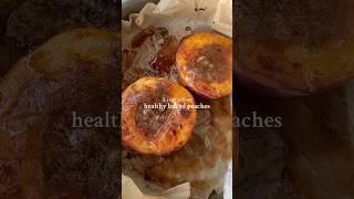 3 ingredient healthy baked peaches!! Full recipe in the comments! #recipe #easyrecipe #recipes