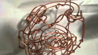 Two Track Copper Rolling Ball Sculpture - The Swirling Brain - Ezekiel 37