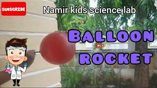 Balloon rocket... namir kids science lab... #newtonsthirdlaw #balloonrocket #sciencetoy