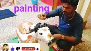 नंदी बैल का पेंटिंग। nandi bail ka painting #art #video