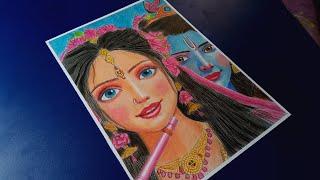 Janmashtami Special, Radha Krishna Pencil Colour Drawing Tutorial