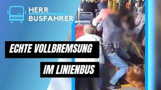 Echte Vollbremsung in einem mit Fahrgäste Besetzten Linienbus @HerrBusfahrer