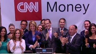 CNN Money team rings closing bell on record high