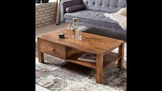 Solid/Sheesham Wood Coffee Table With Shelf & Drawer Storage. #Douceurfurniture#funiture