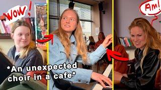 Famous OPERA singers and PIANOGIRL surprise CAFE visitors  Habanera performance!