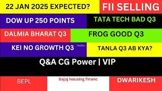 LATEST SHARE MARKET NEWS22 JANNIFTY NEWSTATA TECH SHARE NEWS KEI NEWS CG POWER NEWS PART-1&2