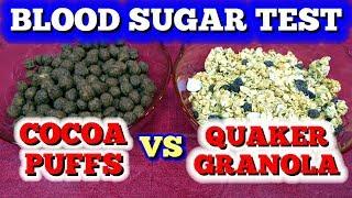 Blood Sugar Test: Cocoa Puffs vs Granola Cereal