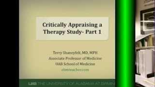 How to Critically Appraise a Therapy Study- Part 1