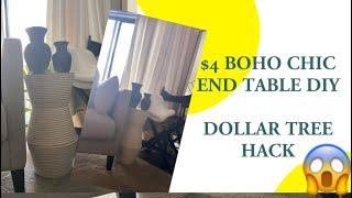 $4 BOHO CHIC SIDE TABLE DIY- DOLLAR TREE HACK