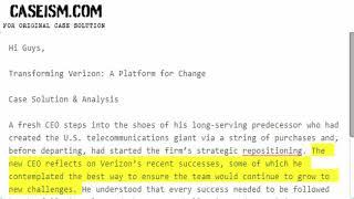 Transforming Verizon: A Platform for Change Case Solution & Analysis Caseism.com