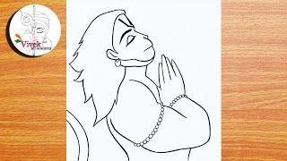Hanuman Pencil Sketch - Step by Step | Easy Drawing | How to Draw Bajrangbali