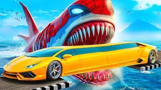 Testing LONG CARS vs SHARKS in GTA 5!