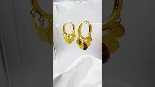 Shine Bright with SUNFEEL 18k Gold Round Disc Earrings