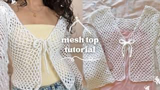 how to crochet a mesh cardigan/top | in-depth tutorial