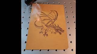 Dragon engraving on leather #fiberlaser #engraving #co2