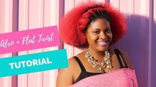 Half Up Half Down Style on Natural Hair | Flat Twist | Afro | Curly Corner