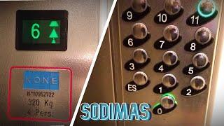 Old caged elevators from the 60's moderised by Sodimas @ Le Havre, France