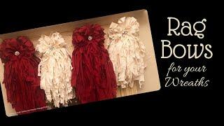 Elegant Shabby Chic Rag Bows For Use In Your Wreaths, Swags, and Home Decor