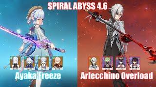 C0 Ayaka Freeze & C0 Arlecchino Overload | Spiral Abyss 4.6 | Genshin Impact